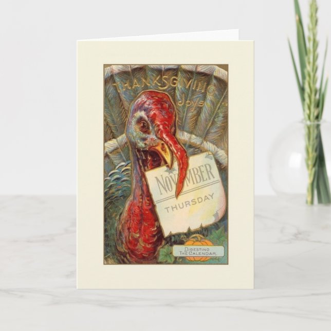 Vintager Erntedank Türkei Grußkarte Feiertagskarte (Vorderseite)