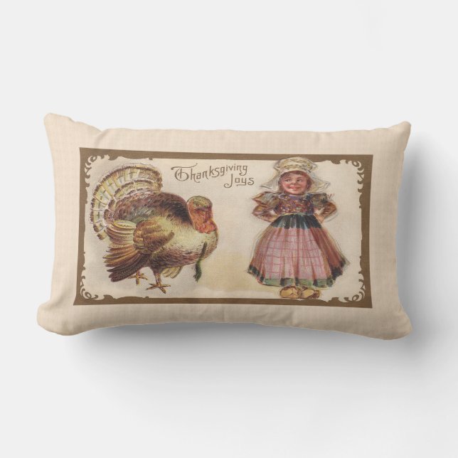 Vintager Erntedank Türkei Lendenkissen (Vorderseite)