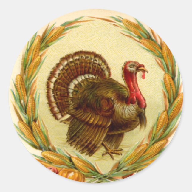 Vintager Erntedank Türkei Sticker (Vorderseite)