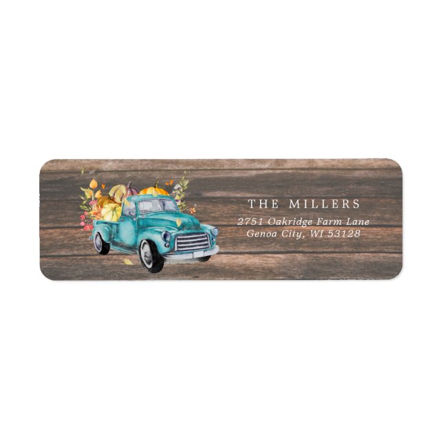 Vintager Erntewagen | Herbstliche Rücksendeadresse (Vorne)