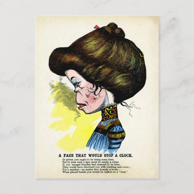 Vintager Essig-Valentinstag Postkarte (Vorderseite)