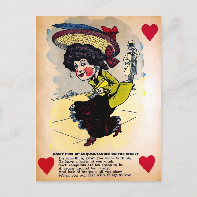 Vintager Essig-Valentinstag Postkarte (Vorderseite)