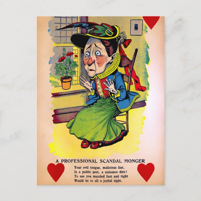 Vintager Essig-Valentinstag Postkarte (Vorderseite)
