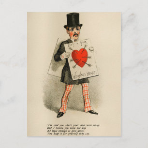 Vintager Essig-Valentinstag Postkarte