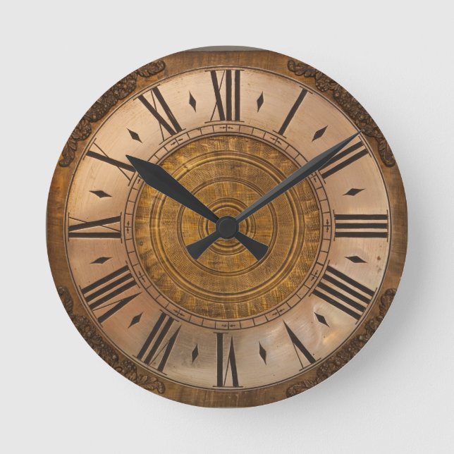 VINTAGER EUROPÄISCHER WANDEL RUNDE WANDUHR (Vorderseite)
