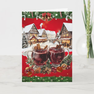 Vintager europäischer Weihnachtsmarkt Feiertagskarte