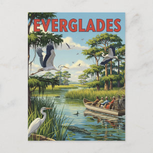 Vintager Everglades Nationalpark Florida Postkarte
