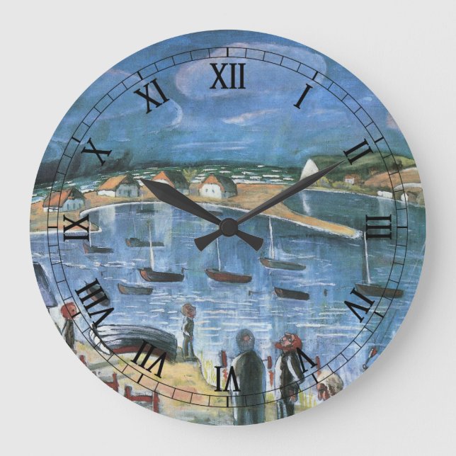 Vintager Expressionismus, Hidensee von Walter Gram Große Wanduhr (Vorderseite)