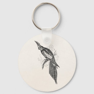 Vintager extravaganter Parakeet plappert 1800s Schlüsselanhänger
