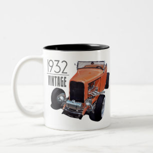 Vintager Fahrplan 1932 Zweifarbige Tasse