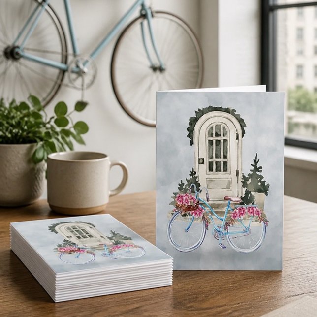 Vintager Fahrradfahrer mit Blume (Von Creator hochgeladen)