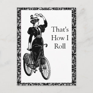 Vintager Fahrradfahrer Postkarte