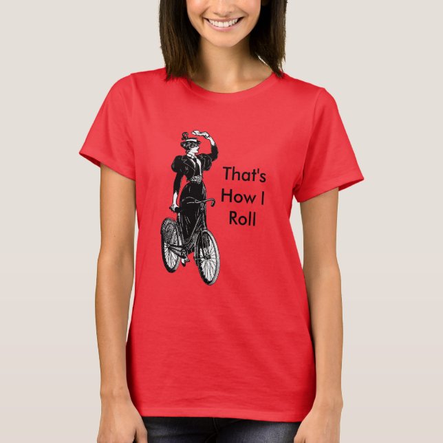 Vintager Fahrradfahrer T-Shirt (Vorderseite)
