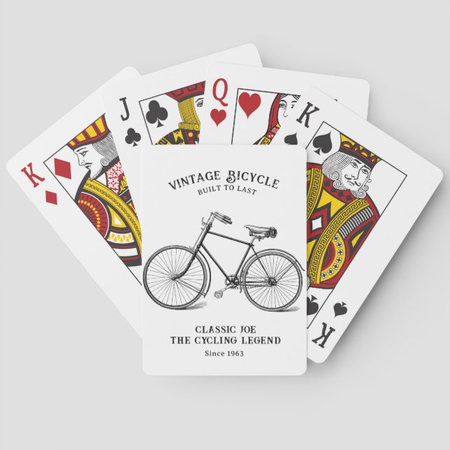 Vintager Fahrradname Geburtsjahr Spielkarten (Rückseite)