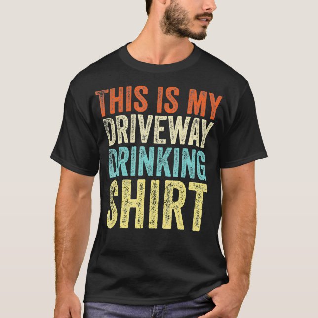 Vintager Fahrweg Drinker Funny Drink T-Shirt (Vorderseite)