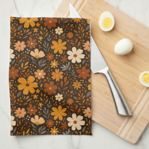 Vintager Fall Floral Muster - Herbst-Blume Geschirrtuch