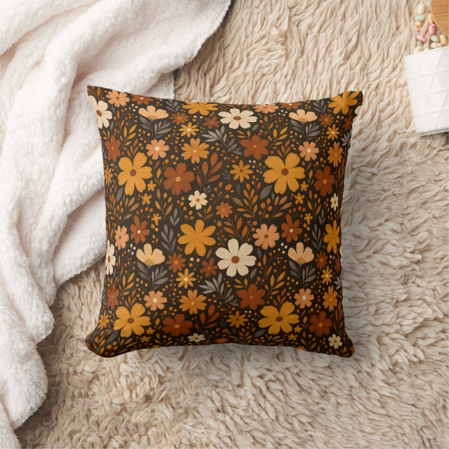 Vintager Fall Floral Muster - Herbst-Blume Kissen (Decke)