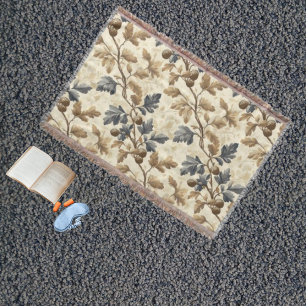 Vintager Fall Oak Leaf Elegantes Blau und Gold Decke