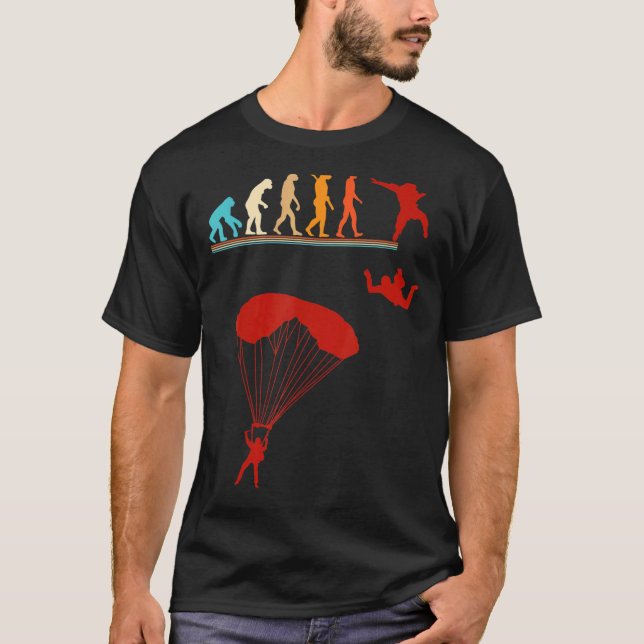Vintager Fallschirm-Fallschirm-Evolution T-Shirt (Vorderseite)