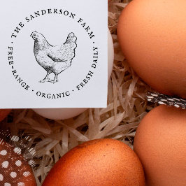 Vintager Familienbetrieb Rustikaler Eierkarton Gummistempel