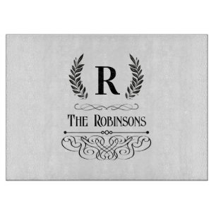 Vintager Familienname und Mit Monogramm, einfache Schneidebrett