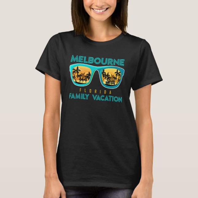 Vintager Familienurlaub Florida Sonnenbrille Melbo T-Shirt (Vorderseite)