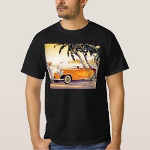 Vintager Familienurlaub in einem Cabrio T-Shirt
