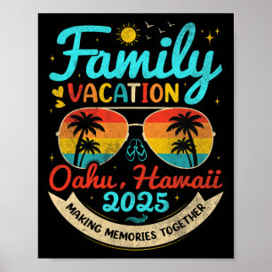 Vintager Familienurlaub Oahu Poster