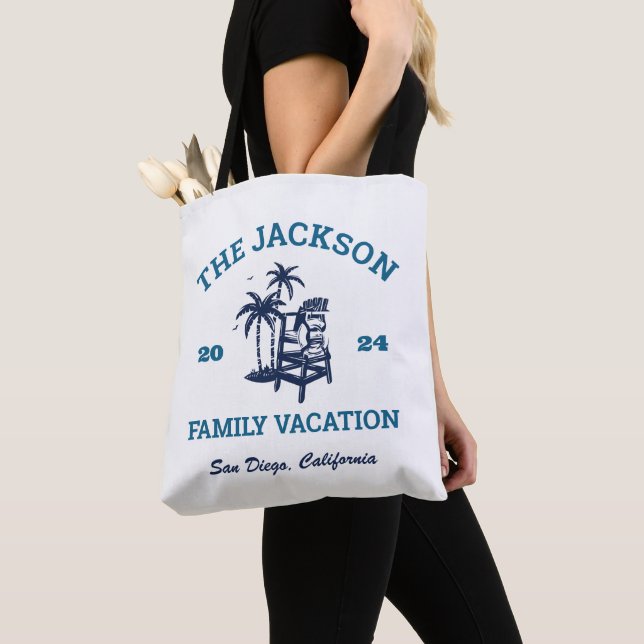 Vintager Familienurlaub Retro-Logo Feiertag Tasche (Von Nahem)