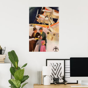 Vintager Familienurlaub über die Propeller der See Poster