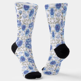 Vintager Federstil Blumenmuster Socken