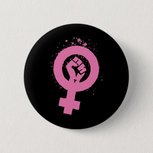 Vintager Feminismus Symboldesign Button