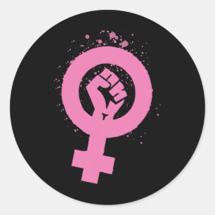 Vintager Feminismus Symboldesign Runder Aufkleber