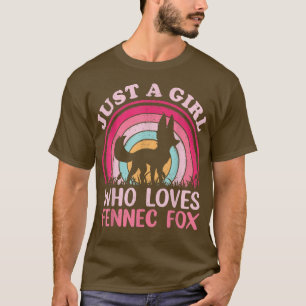 Vintager Fennec für Lover Just A Girl, der Lieben T-Shirt