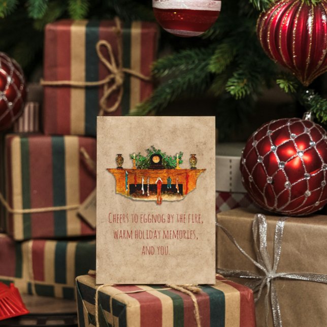 Vintager Feuerplatz Strumpf Holly Cosy Weihnachten (Von Creator hochgeladen)