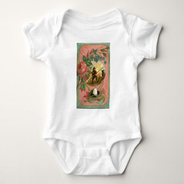 Vintager Feuerwehrabdeckung der 1880er Jahre Baby Strampler (Vorderseite)