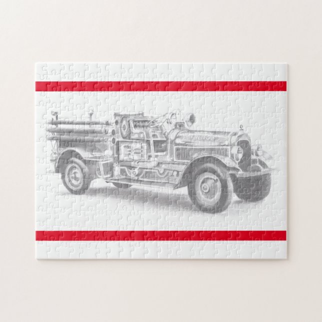 Vintager Feuerwehrleute zeichnend Bleistiftstiftfe (Horizontal)