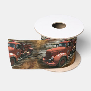 Vintager Feuerwehrwagen Satinband