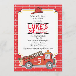 Vintager Feuerzug - Einladung zur Geburtstagsparte