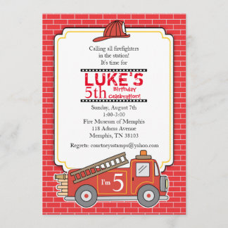 Vintager Feuerzug - Einladung zur Geburtstagsparte