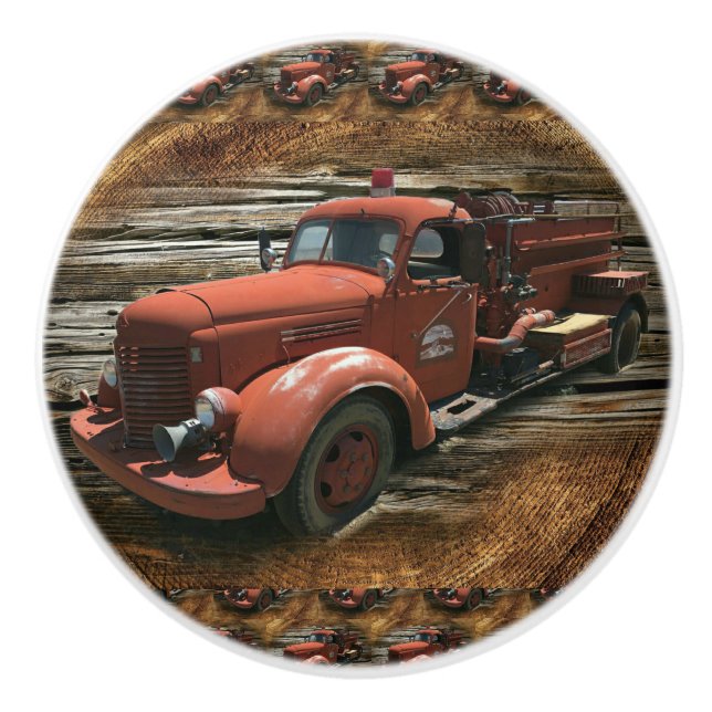 Vintager Feuerzug Keramikknauf (Vorderseite)