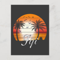 Vintager Fiji Palm Tree Summer Beach