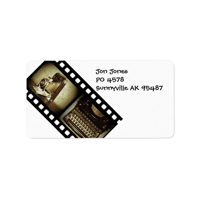Vintager Film Adressaufkleber (Vorne)