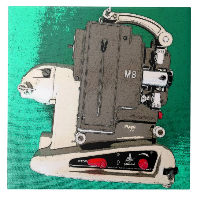 Vintager Filmprojektor Fliese (Vorderseite)
