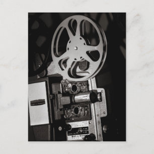 Vintager Filmprojektor Schwarz-Weiß Postkarte