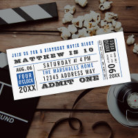 Vintager Filmticket Geburtstag Custom Colors Invit