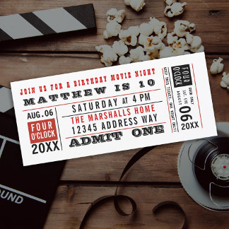Vintager Filmticket Geburtstag Einladung
