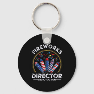 Vintager Fireworks Director I Run You Run 4th of J Schlüsselanhänger