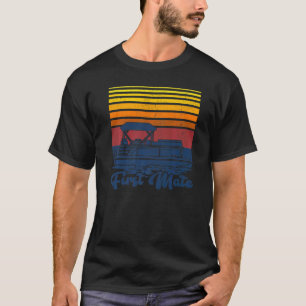 Vintager First Mate für Boote oder Pontoon Boat Ca T-Shirt
