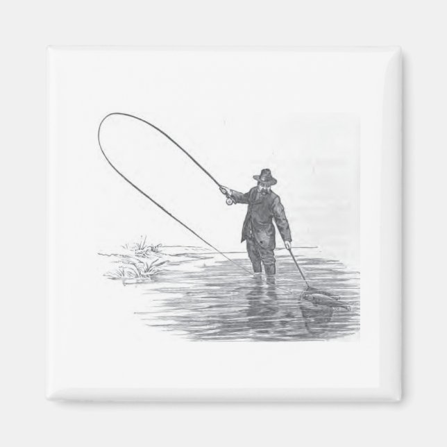 Vintager Fischen Art Kühlschrank Magnet (Vorne)